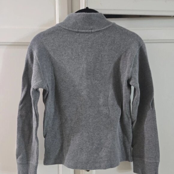 Polo Ralph Lauren Estate Rib Gray quarter Zip Sweatshirt Jacket Boys S Charcoal - Picture 2 of 4